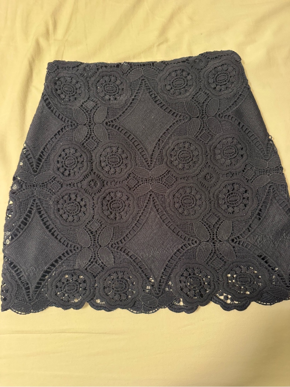 A&F Lace Crochet Mini Skirt - Navy